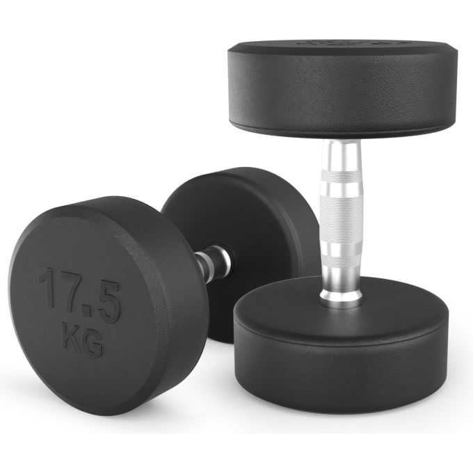 Гантель круглая UNIX FIT PRO обрезиненная 17,5 кг DBRND17_5PBKx2